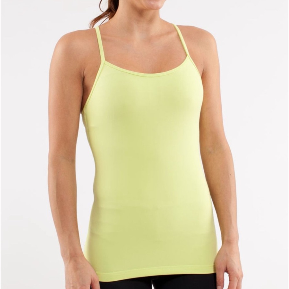 lululemon power y tank size 4 in lime green - Picture 2 of 2